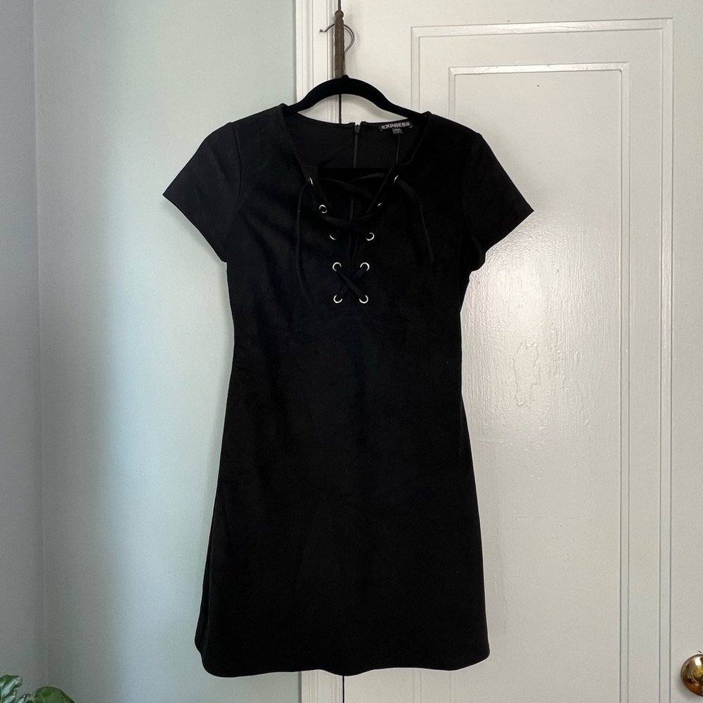 Express Lace Up Black Mini Dress - Size 0